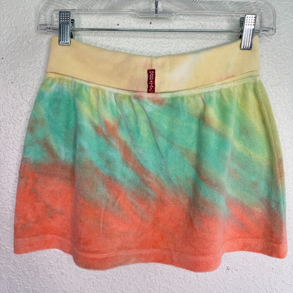Hard Tail Forever Y2K Skirt Womens Medium Tie Dye Terry Cloth Mini Cover Up Vtg - Picture 2 of 9